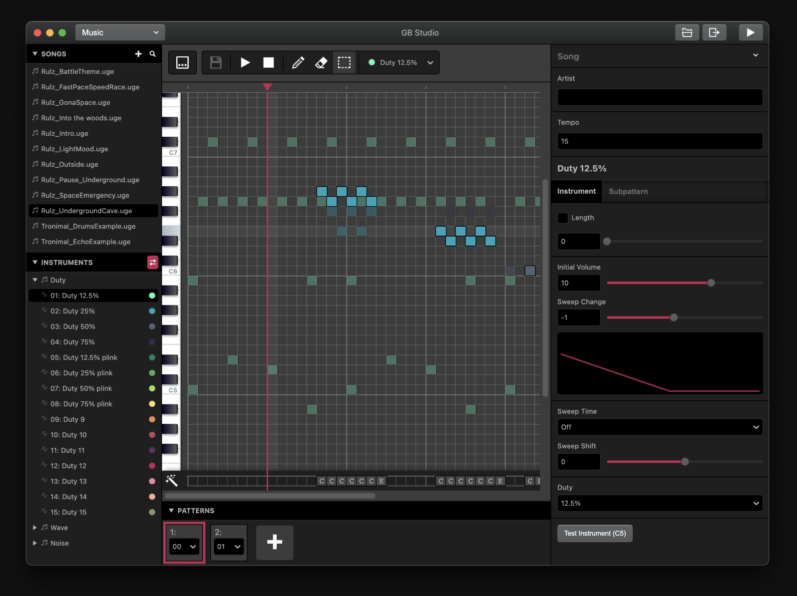 GB Studio Music Editor